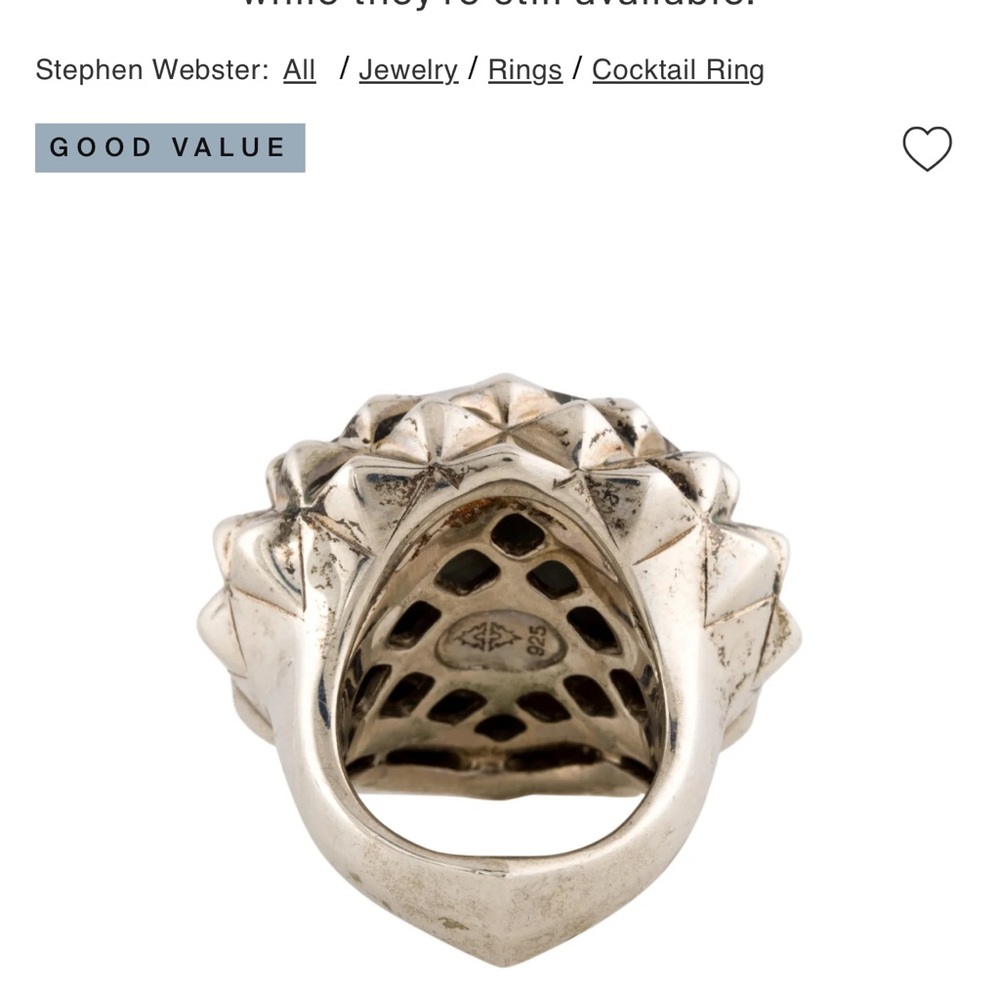 Elegant Silver Statement Ring Stephen Webster - Picture 6 of 7